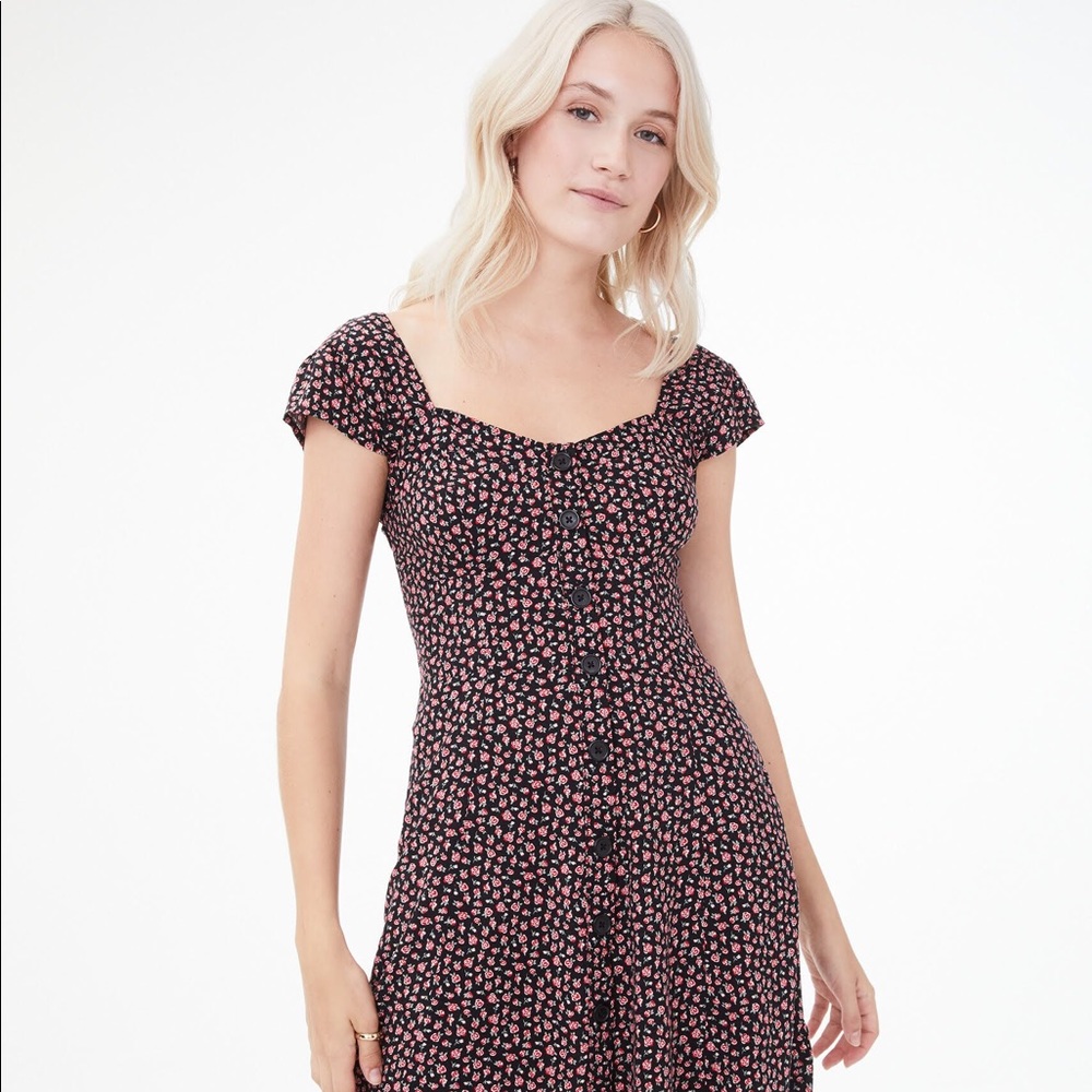 Aéropostale Printed Button-Front Fit & Flare Dress